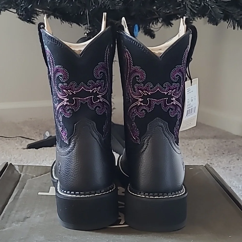 Ariat Women's Black and Purple Heeled Boots - Picture 3 of 6